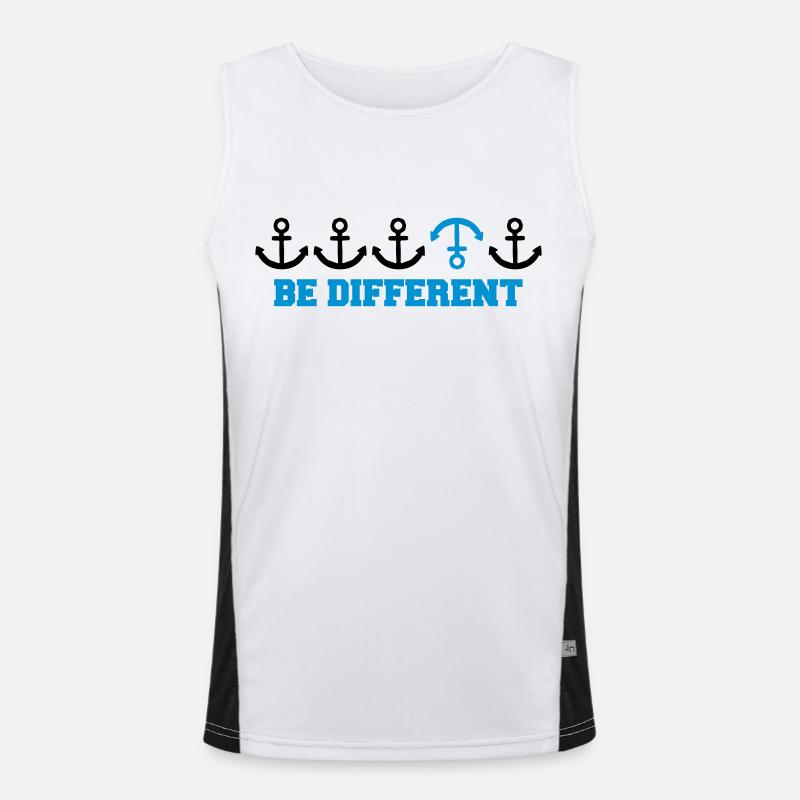 text be different anders reihe muster anker viele Funktionelles Kontrast-Tank Top für Männer 