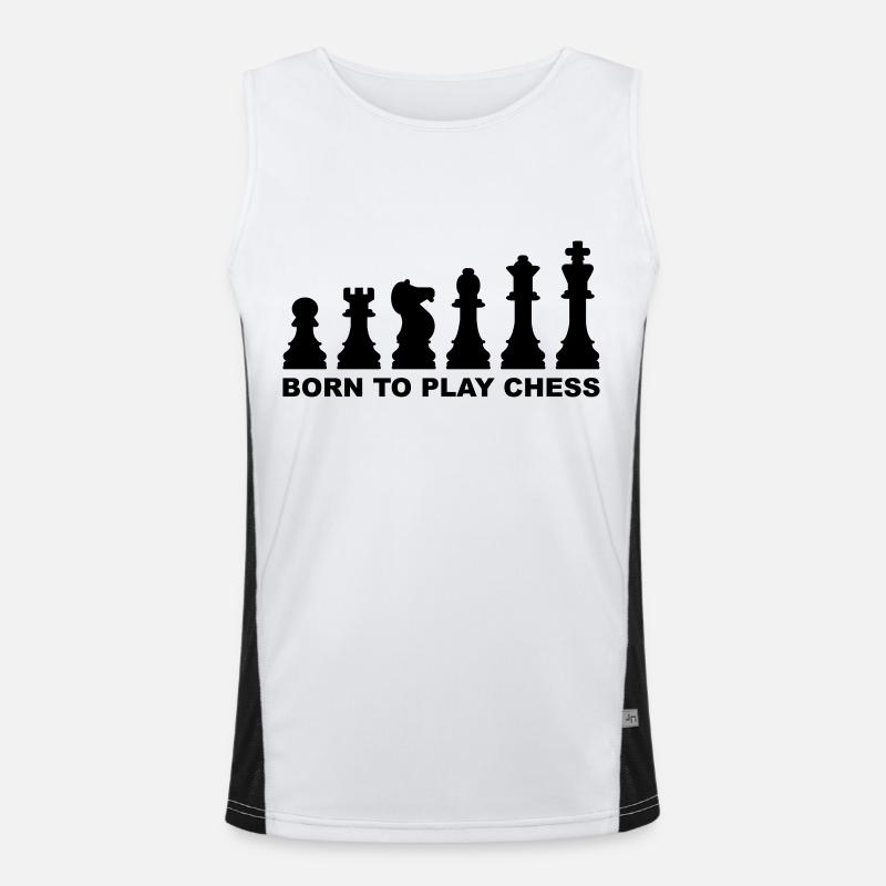 Evolution Chess - Men's Functional Contrast Tank Top  - white/black