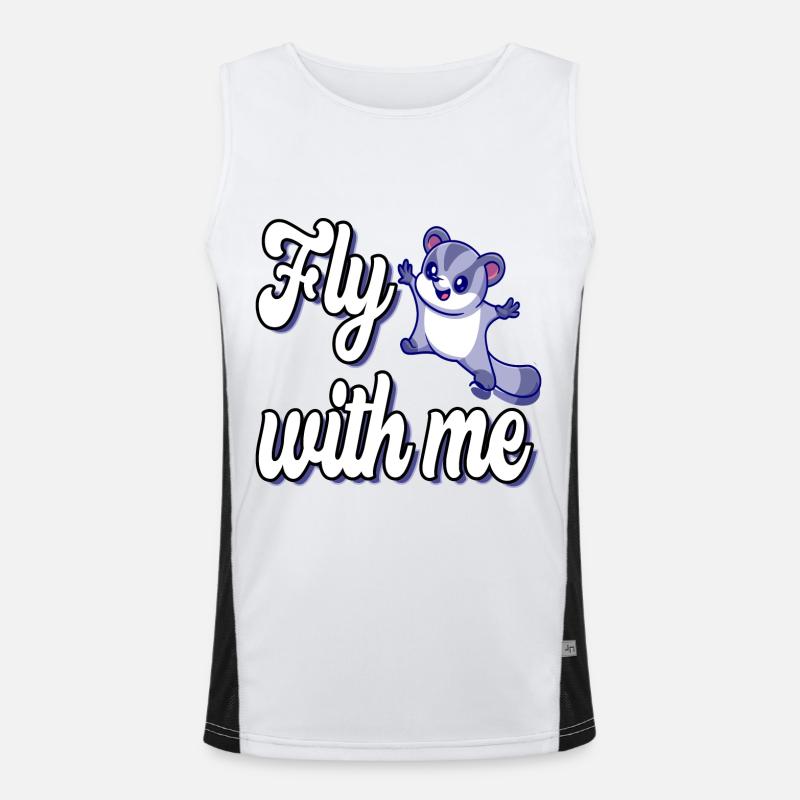 Fly With Me Flughörnchen Gleithörnchen Funktionelles Kontrast-Tank Top für Männer 