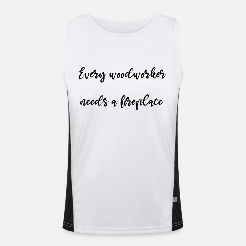 chainsaw carpenter jokes woodworker Men's Functional Contrast Tank Top 