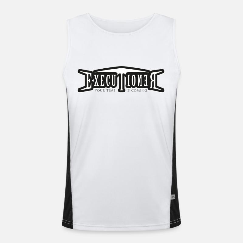 Executioner - Men's Functional Contrast Tank Top  - white/black