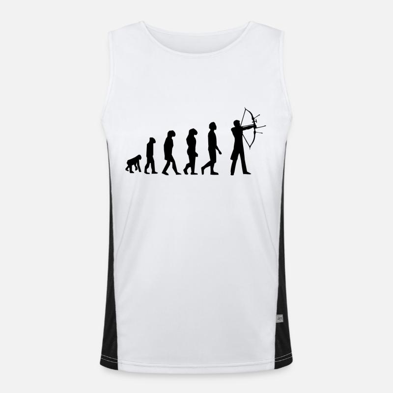 Archery evolution - Men's Functional Contrast Tank Top  - white/black