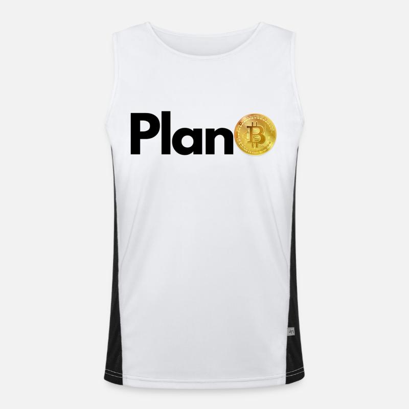 Crypto Plan BITCOIN 2 BTC - Men's Functional Contrast Tank Top  - white/black