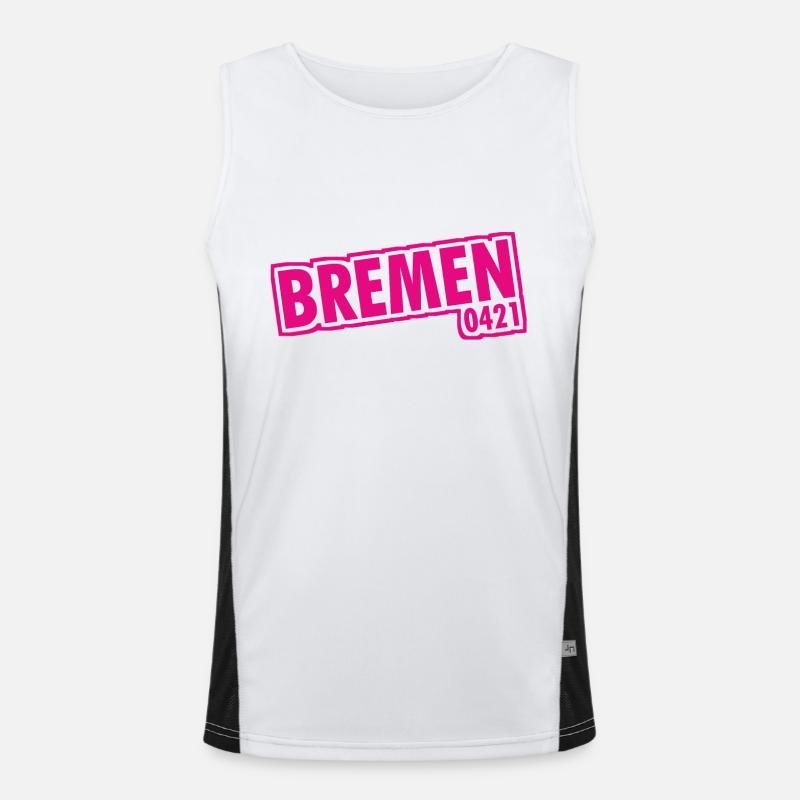 Bremen - 0421 - Area Code - Men's Functional Contrast Tank Top  - white/black