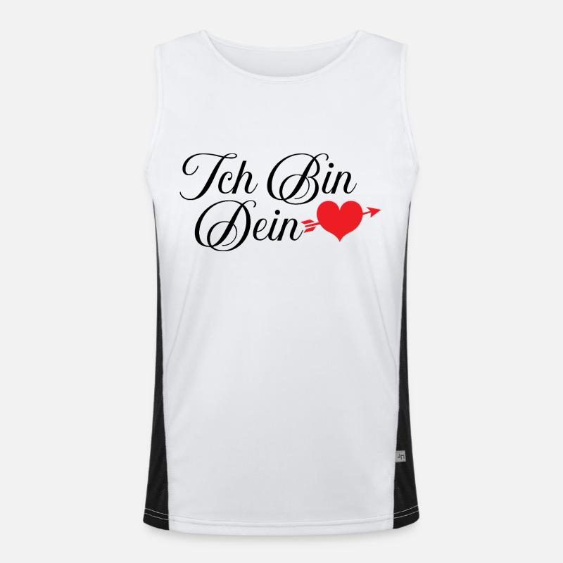 Ich bin dein Herz Funktionelles Kontrast-Tank Top für Männer 