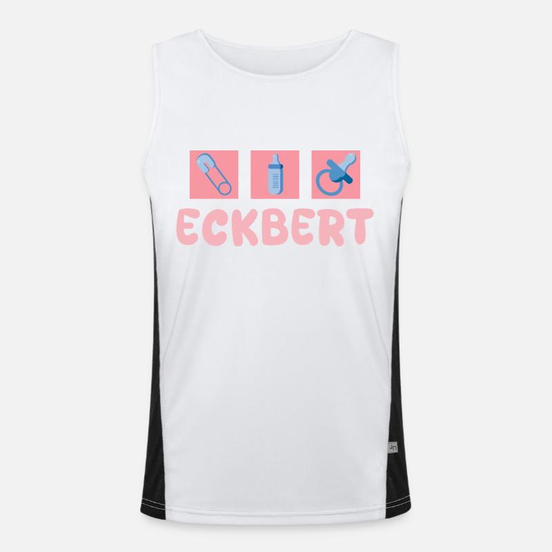 Gift for Eckbert - Men's Functional Contrast Tank Top  - white/black