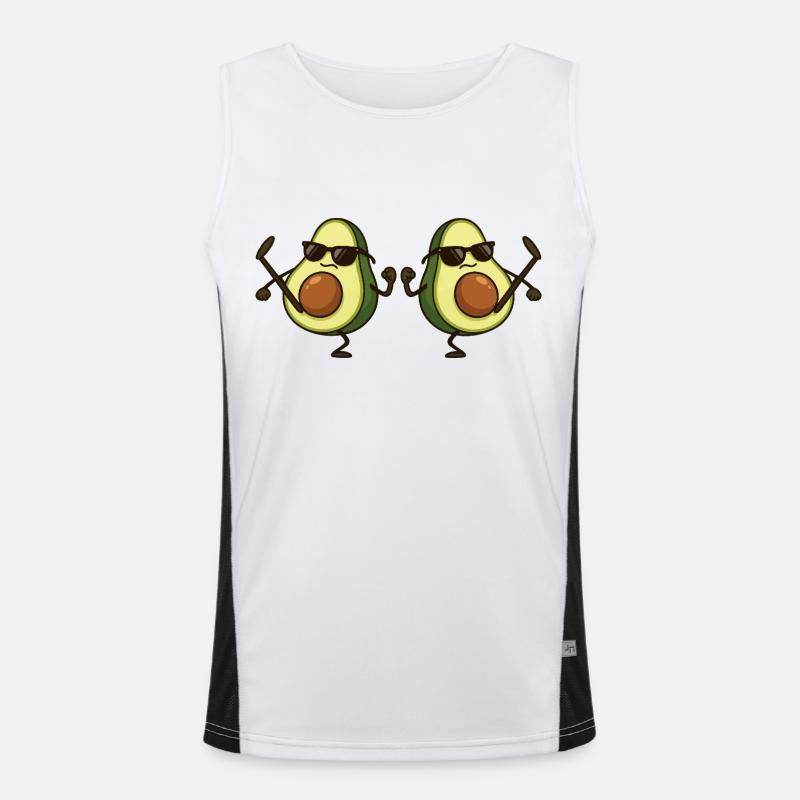 Avocado Karate 2 - Men's Functional Contrast Tank Top  - white/black