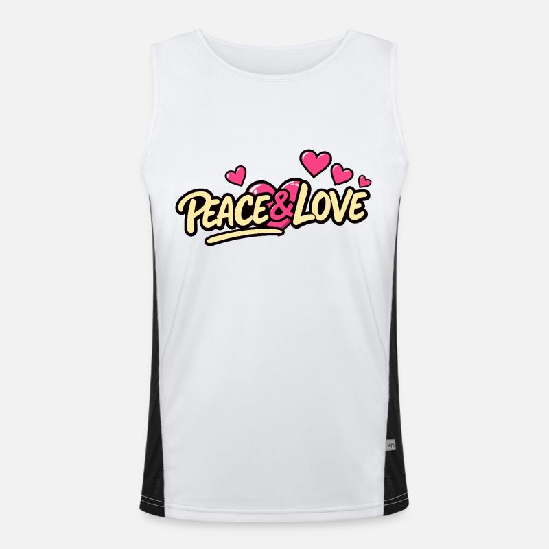 Frieden und Liebe Funktionelles Kontrast-Tank Top für Männer 
