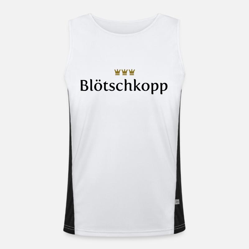 Blötschkopp (Köln / Kölsch / Carnival) - Men's Functional Contrast Tank Top  - white/black