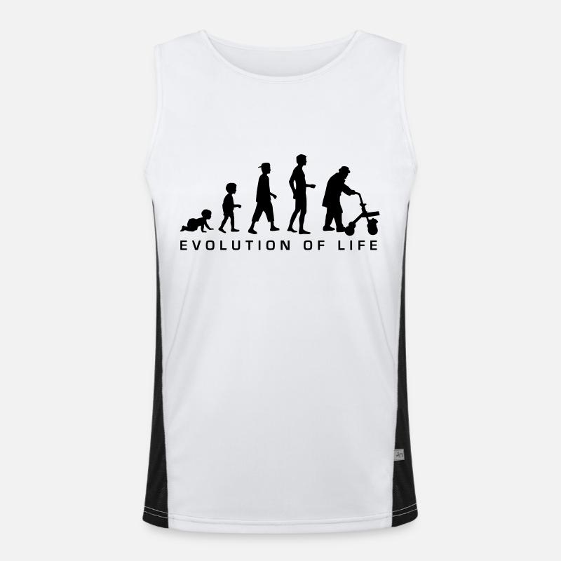 evolution_life_man_b - Men's Functional Contrast Tank Top  - white/black