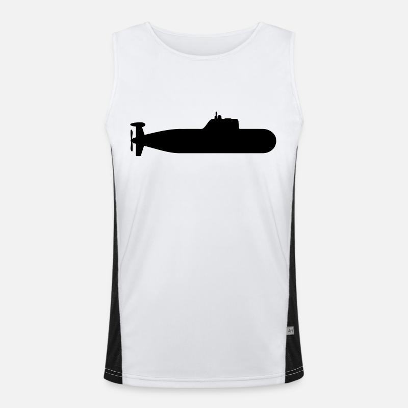 U Boot Silhouette Funktionelles Kontrast-Tank Top für Männer 