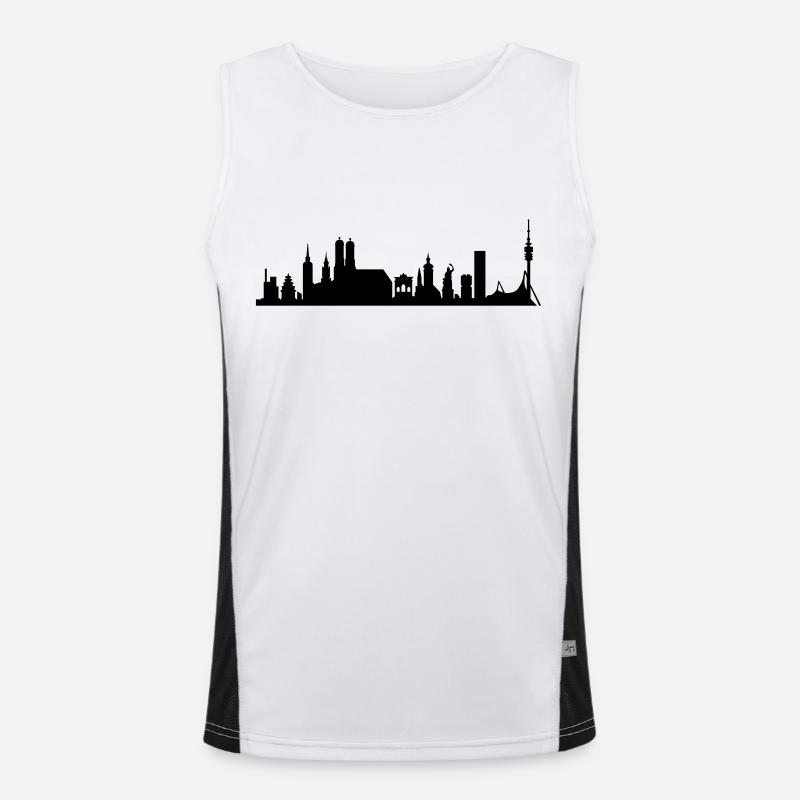 Skyline muc_neu Funktionelles Kontrast-Tank Top für Männer 