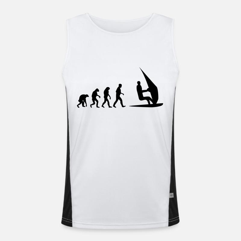 sailboard evolution - Men's Functional Contrast Tank Top  - white/black