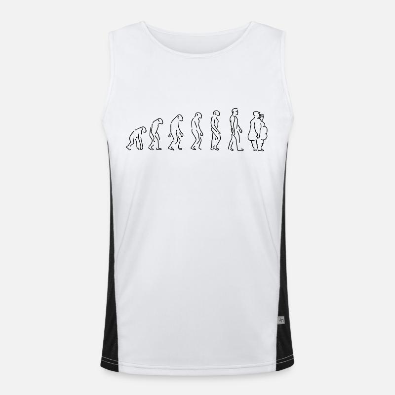Evolution - Fat Man - Funktionel kontrast tanktop til herrer  - hvid/sort