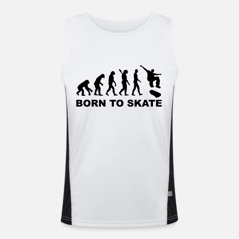 Evolution Skateboard - Men's Functional Contrast Tank Top  - white/black