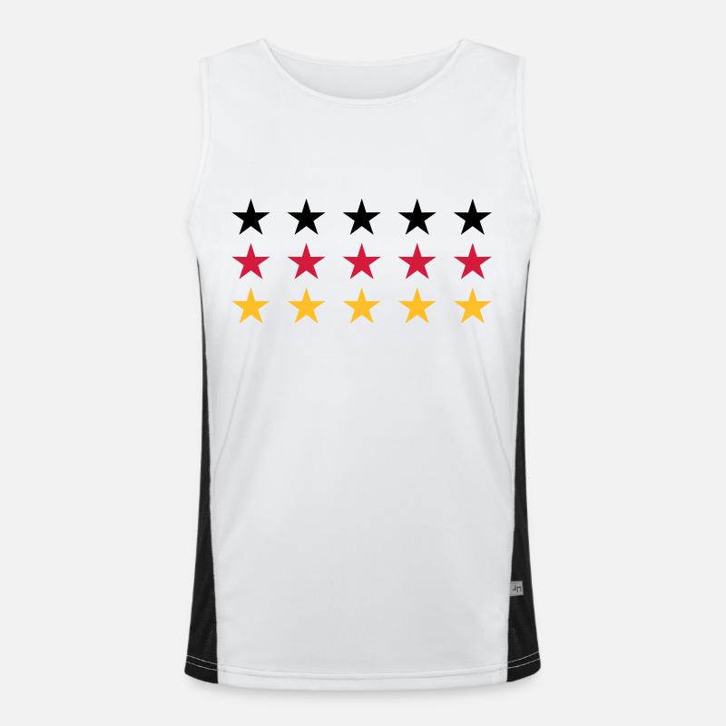 German Flag Stars Design Men's Functional Contrast Tank Top 