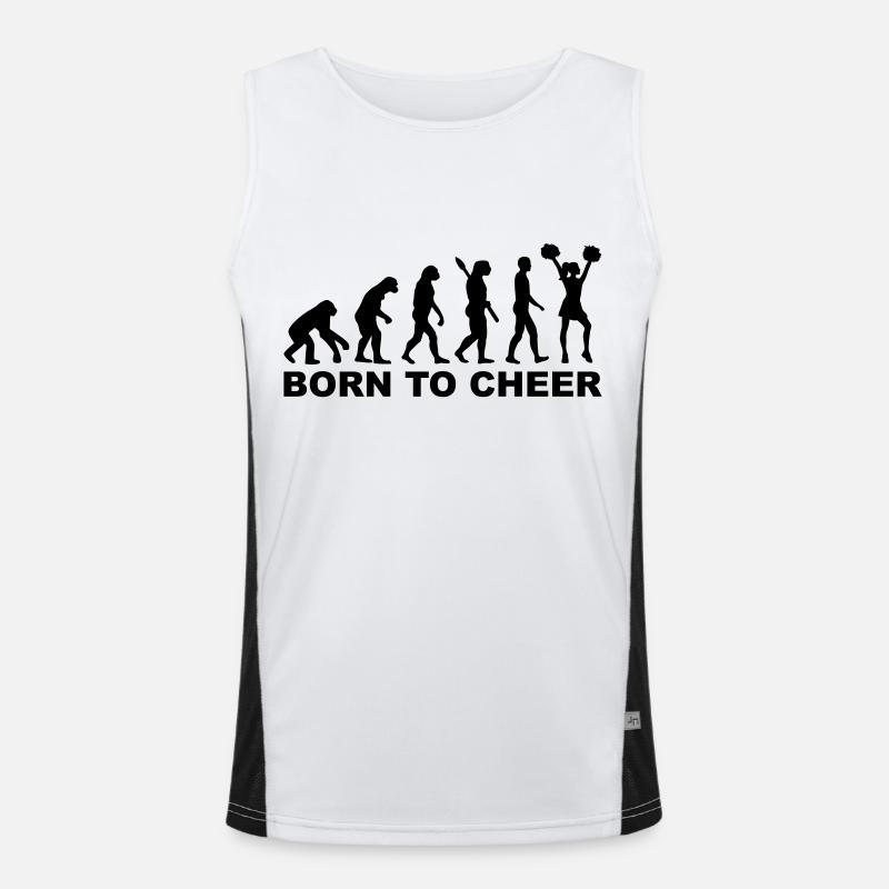 Evolution Cheerleading - Men's Functional Contrast Tank Top  - white/black