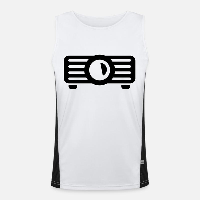 Projector - Men's Functional Contrast Tank Top  - white/black