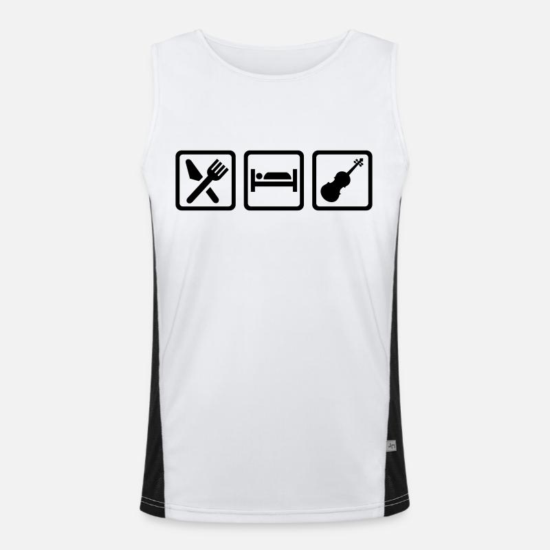 Eat Sleep Violin - Men's Functional Contrast Tank Top  - white/black