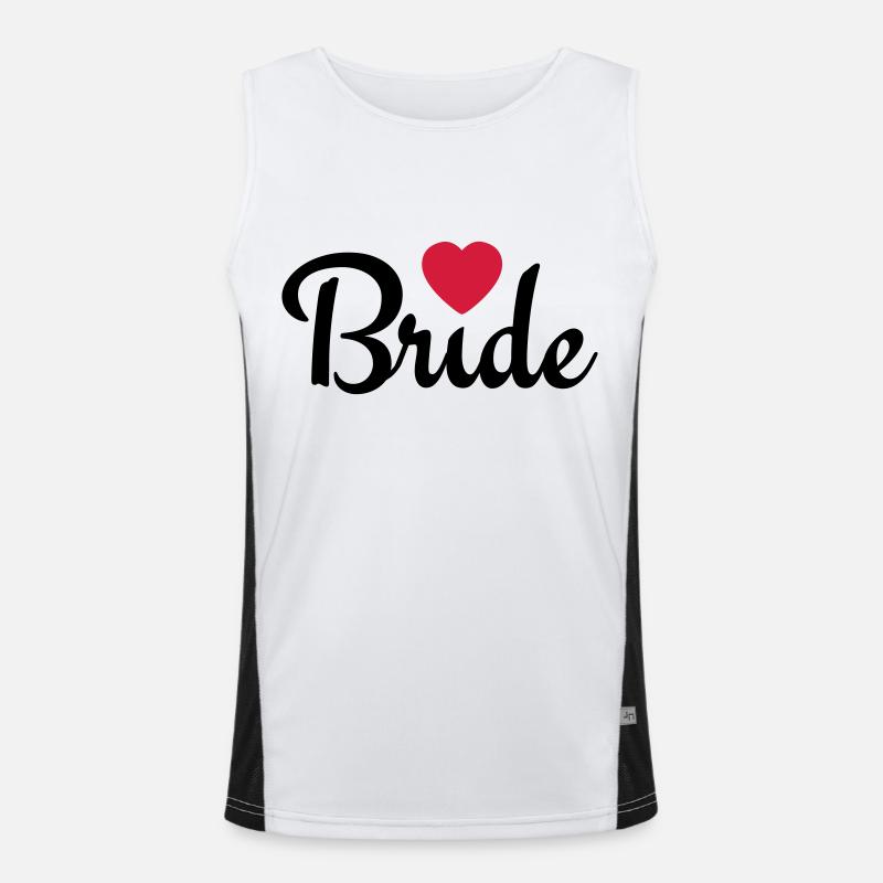 bride with heart 2c - Men's Functional Contrast Tank Top  - white/black