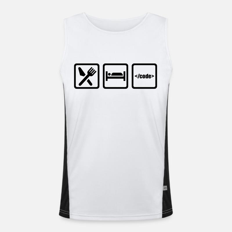 Programmer - Men's Functional Contrast Tank Top  - white/black