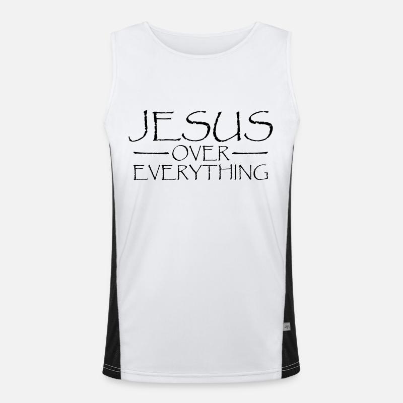Jesus Over Everything Men's Functional Contrast Tank Top 