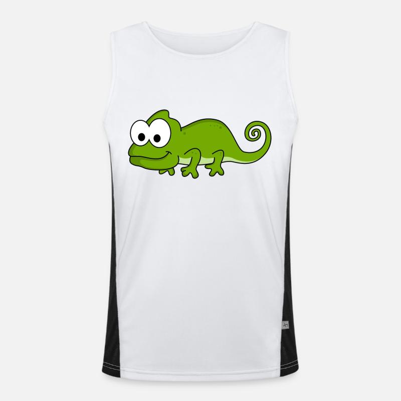 Chamäleon Comic Tier Funktionelles Kontrast-Tank Top für Männer 
