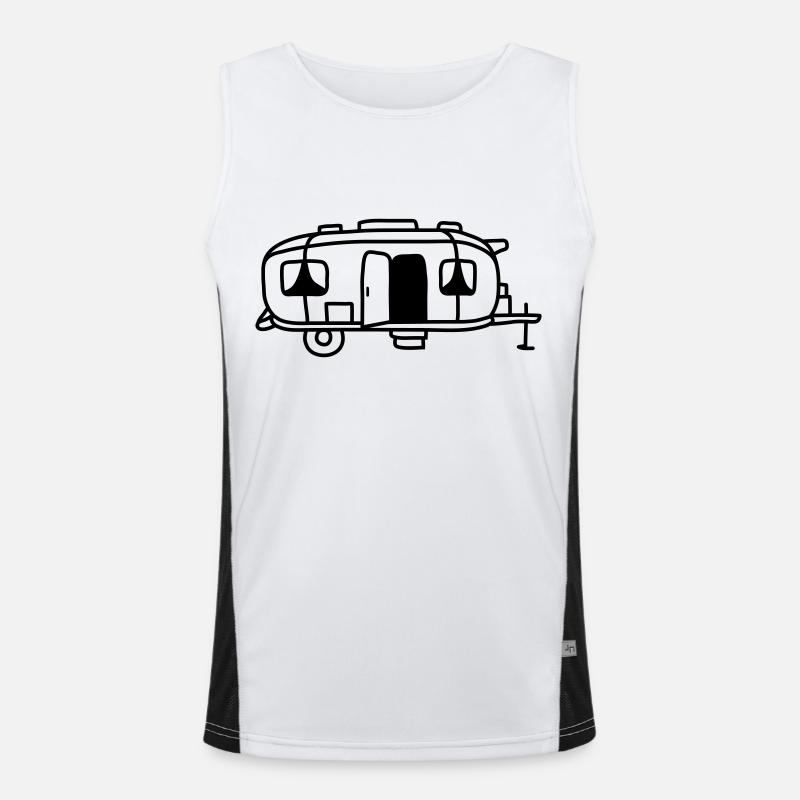 Comic Design Camping Wagen Funktionelles Kontrast-Tank Top für Männer 