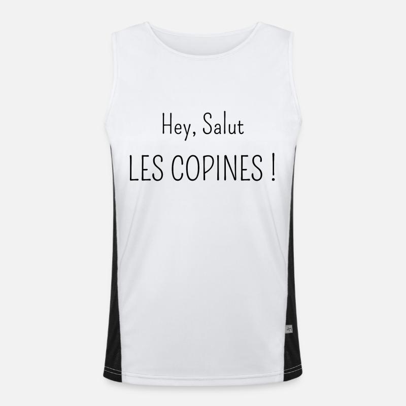 hey salut les copines Débardeur respirant contrasté Homme 