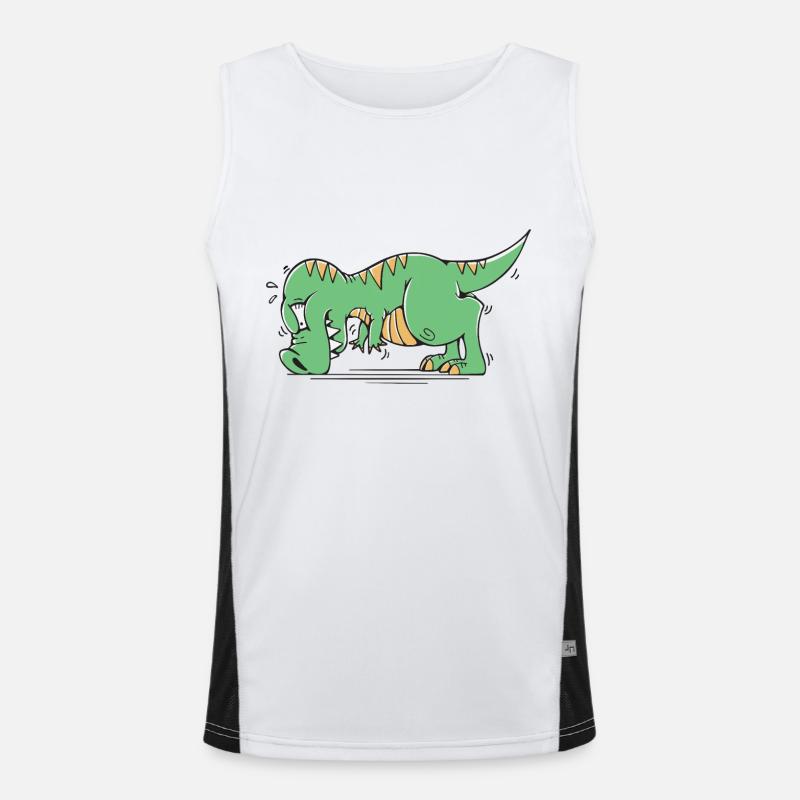 T-Rex déteste les pompes Push-ups Humour drôle Débardeur respirant contrasté Homme 