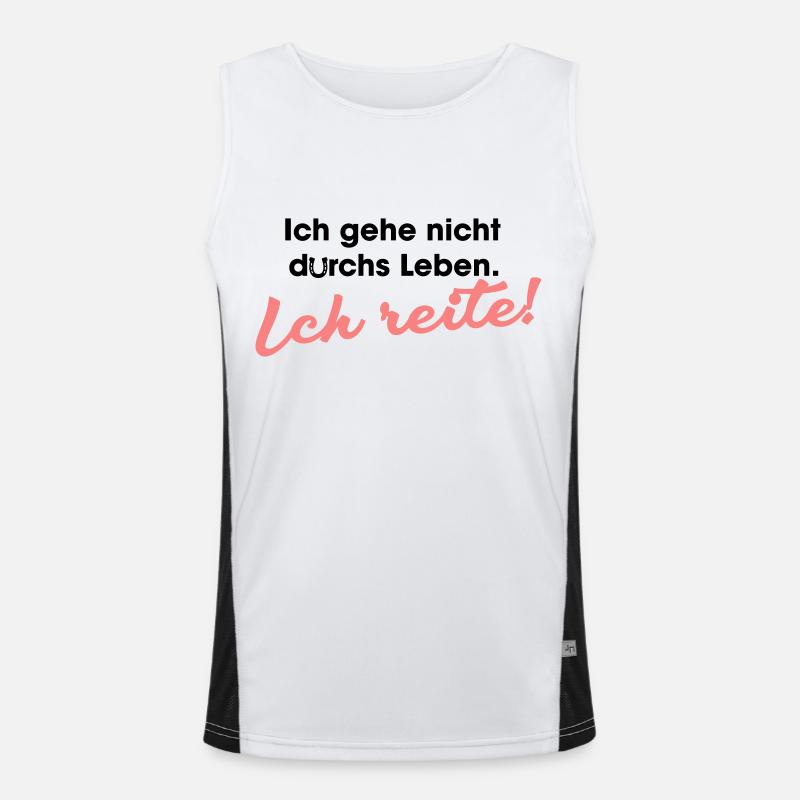 Ich gehe nicht durchs Leben ich reite Funktionelles Kontrast-Tank Top für Männer 