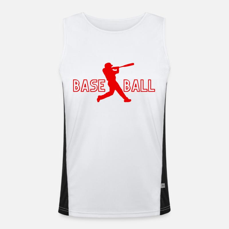 Baseball - Baseball Gift Idea - Men's Functional Contrast Tank Top  - white/black