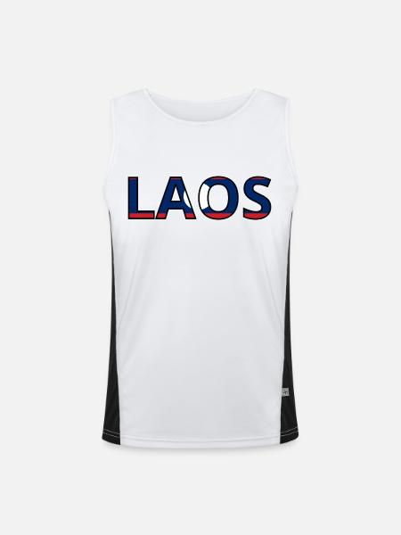 Drapeau Laos - Débardeur respirant contrasté Homme - blanc/noir