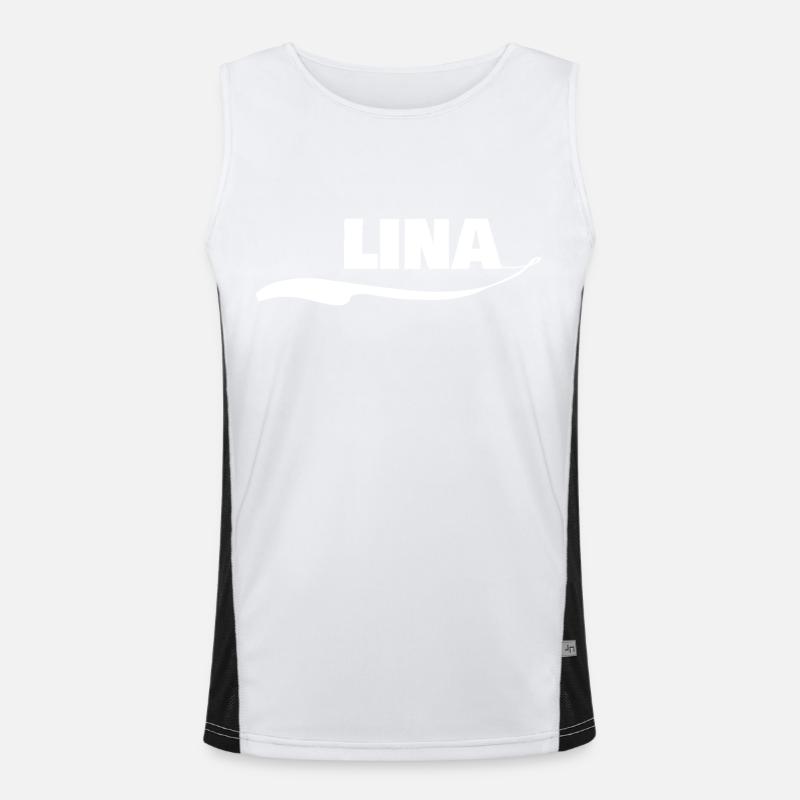 First name lina - Men's Functional Contrast Tank Top  - white/black