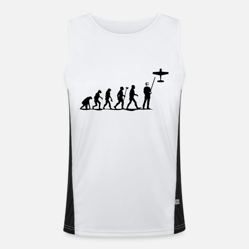 evolution rc pilot - Men's Functional Contrast Tank Top  - white/black