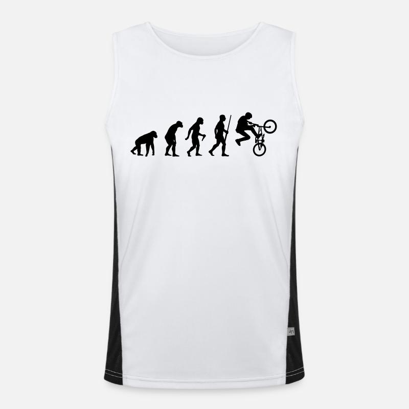 BMX Biker Evolution Funktionelles Kontrast-Tank Top für Männer 