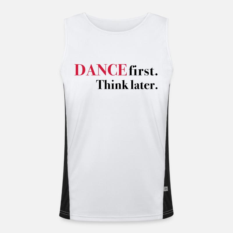 DANCE first. Think later. - Men's Functional Contrast Tank Top  - white/black