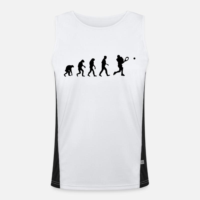 tennis evolution - Men's Functional Contrast Tank Top  - white/black