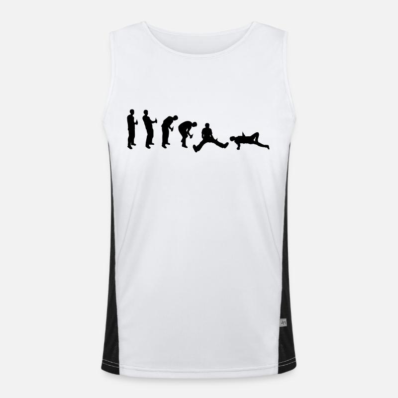 Drunk evolution Funktionelles Kontrast-Tank Top für Männer 