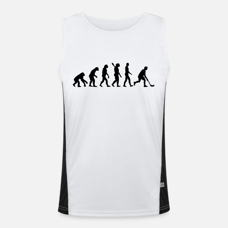 Floorball Evolution - Men's Functional Contrast Tank Top  - white/black
