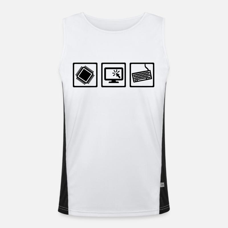 Programmer - Men's Functional Contrast Tank Top  - white/black