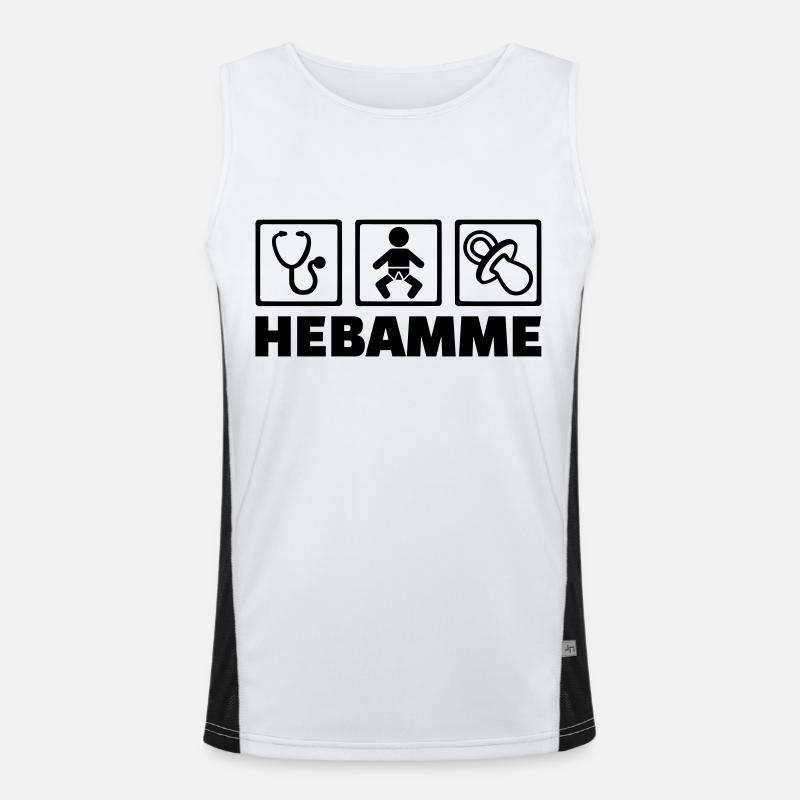 Hebamme Funktionelles Kontrast-Tank Top für Männer 