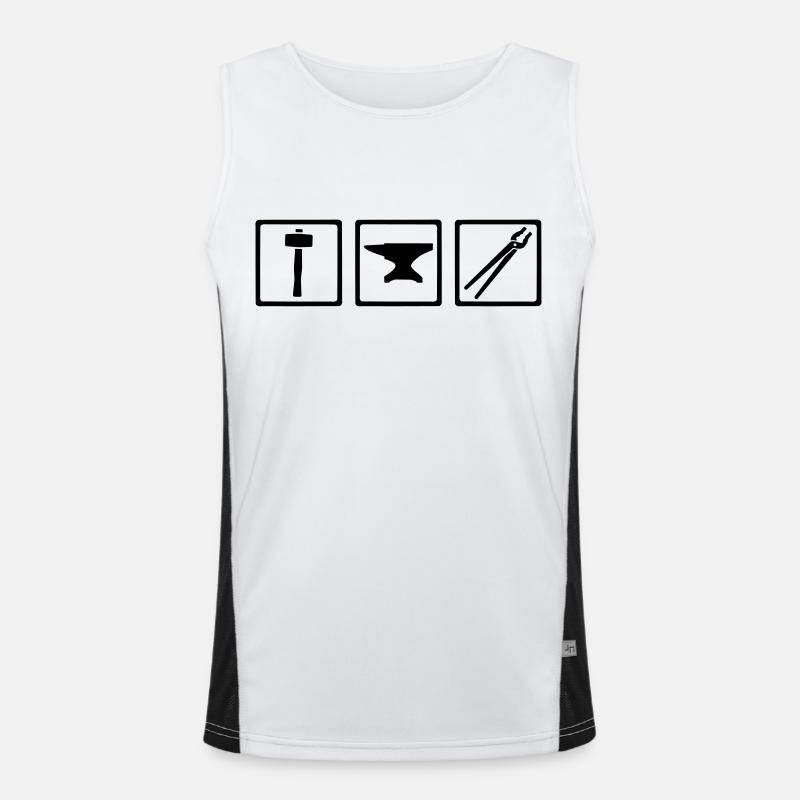 Blacksmith tools - Men's Functional Contrast Tank Top  - white/black