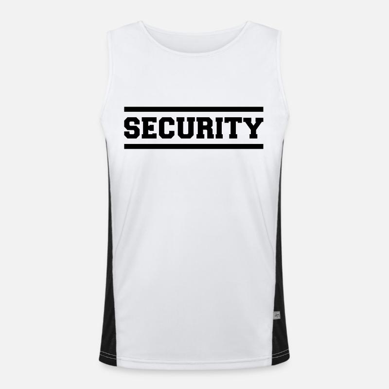Security - Men's Functional Contrast Tank Top  - white/black