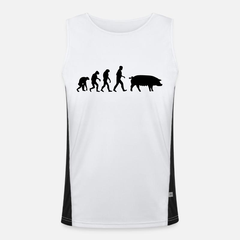 pig evolution - Men's Functional Contrast Tank Top  - white/black