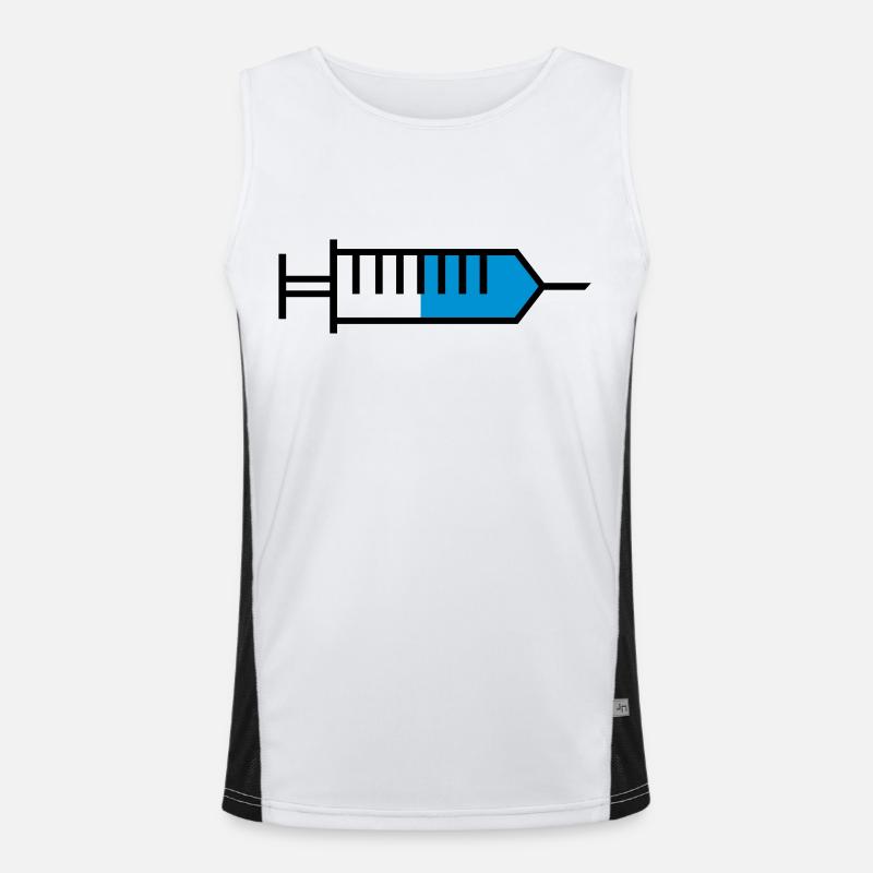 Spritze outline Funktionelles Kontrast-Tank Top für Männer 