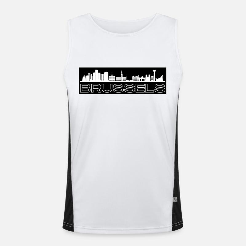 Brussels - mit Skyline Funktionelles Kontrast-Tank Top für Männer 