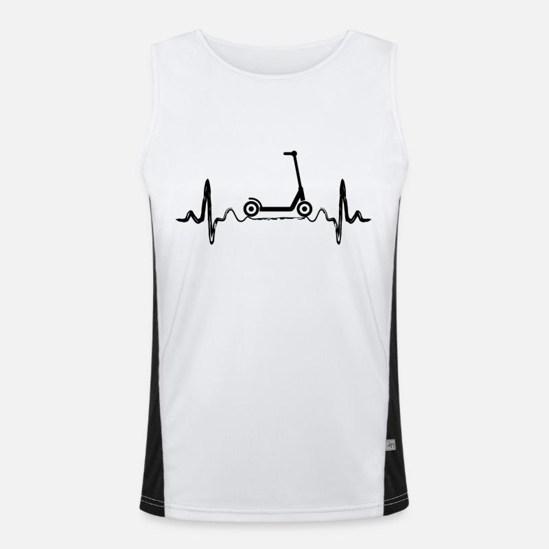 E-Scooter E-Roller Scooter - Men's Functional Contrast Tank Top  - white/black