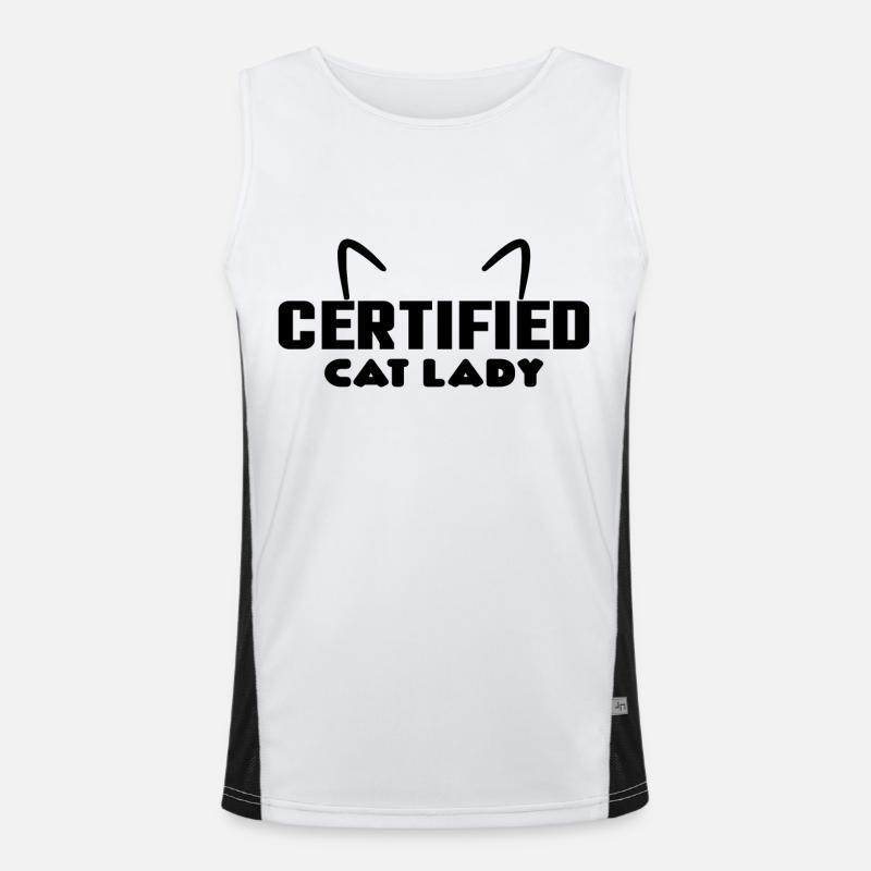 Certified Cat Lady Funktionelles Kontrast-Tank Top für Männer 