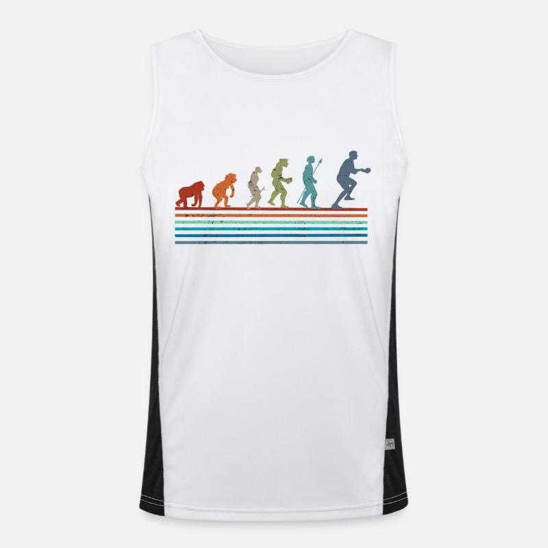 Vintage Retro Evolution Ping Pong Men's Functional Contrast Tank Top 